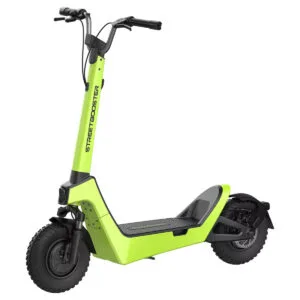Monopattino elettrico verde con ruote larghe