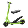 Monopattino elettrico verde con batteria rimovibile