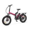 Bicicletta elettrica pieghevole rosa con telaio robusto.