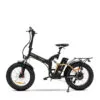 Bicicletta elettrica pieghevole nera con ruote fat