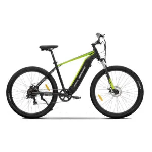 Bicicletta elettrica nera e verde