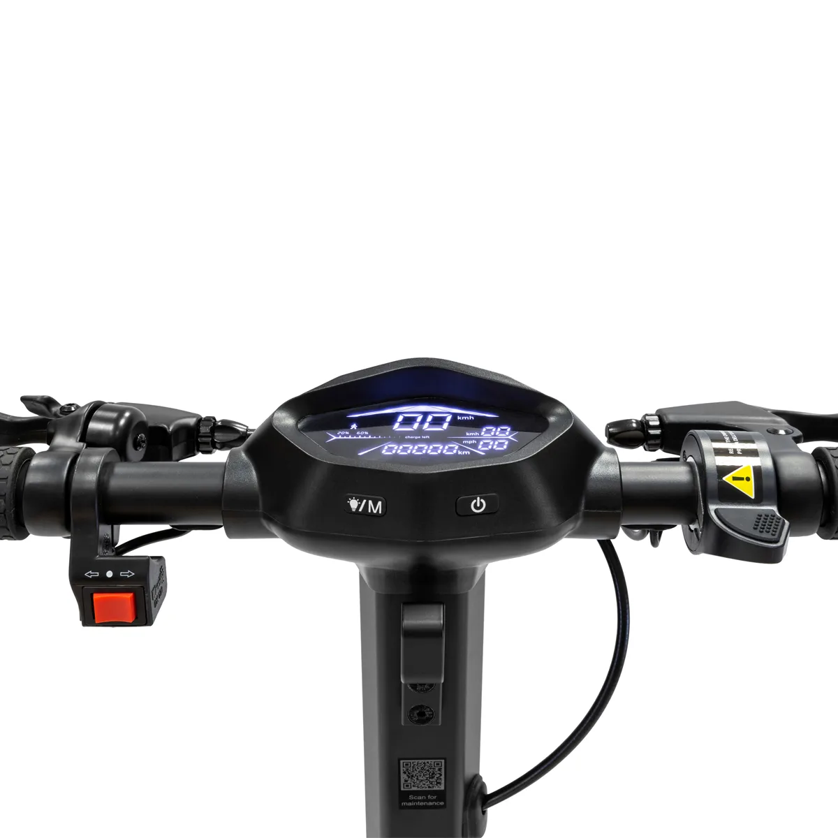 Display monopattino elettrico con pulsanti.