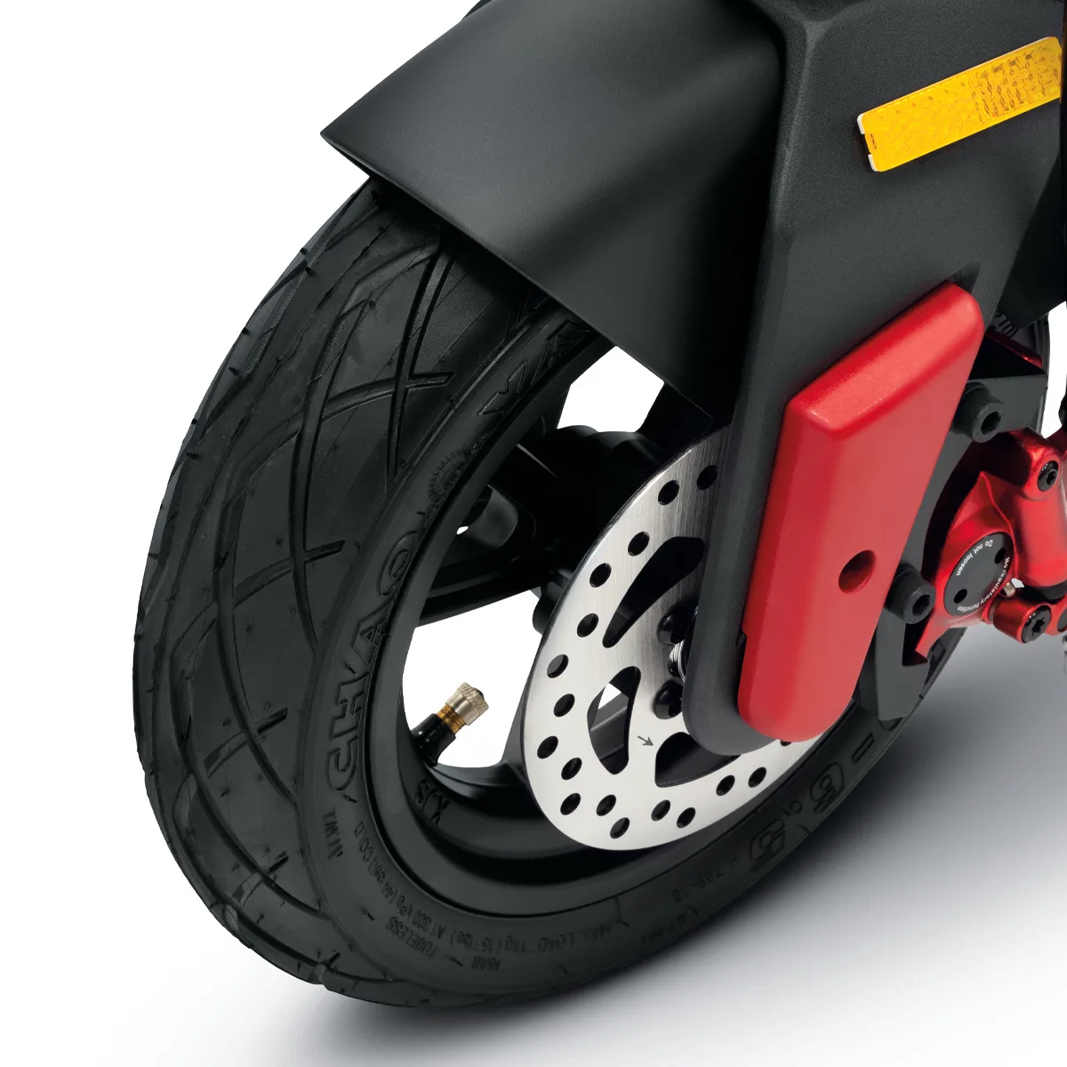 Ruota moto con freno a disco e pinza