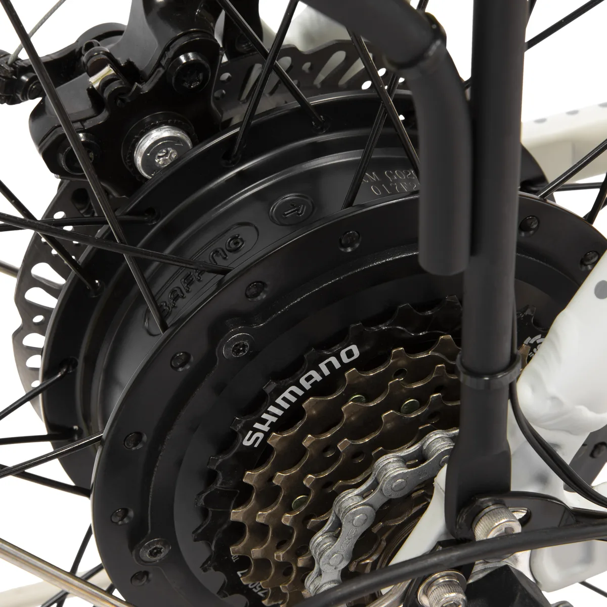 Dettaglio ingranaggi bicicletta con cambio Shimano