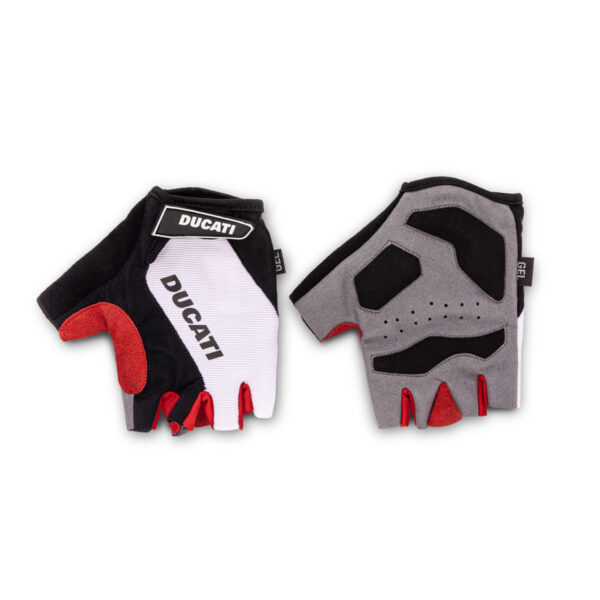 Guanti ciclismo Ducati bicolore rosso, nero, bianco