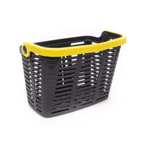 Cestino nero con manico giallo