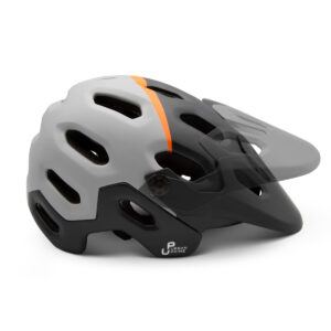 Casco bici grigio nero con visiera