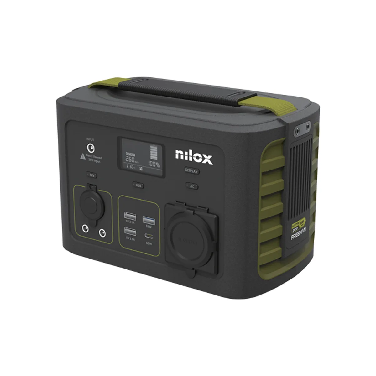 Generatore portatile Nilox con display digitale.