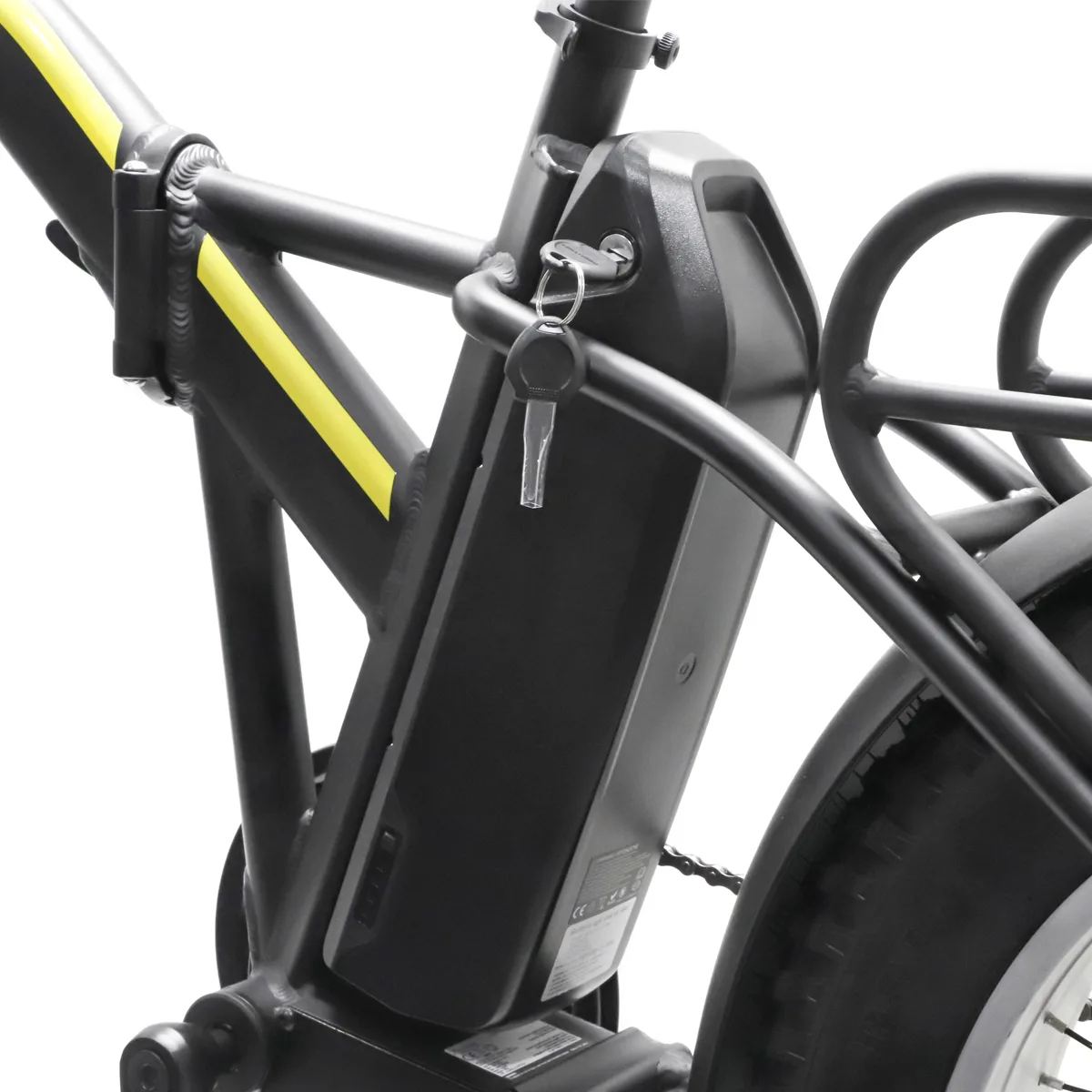 Batteria e chiavi di bicicletta elettrica