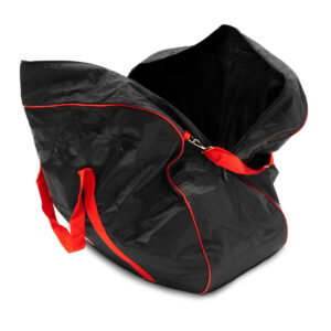 Borsa nera con manici rossi