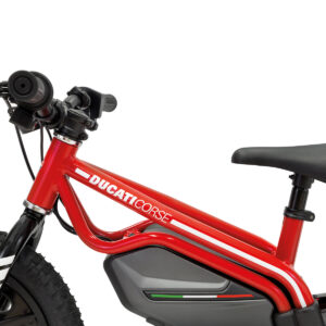 Bicicletta rossa con logo Ducati Corse