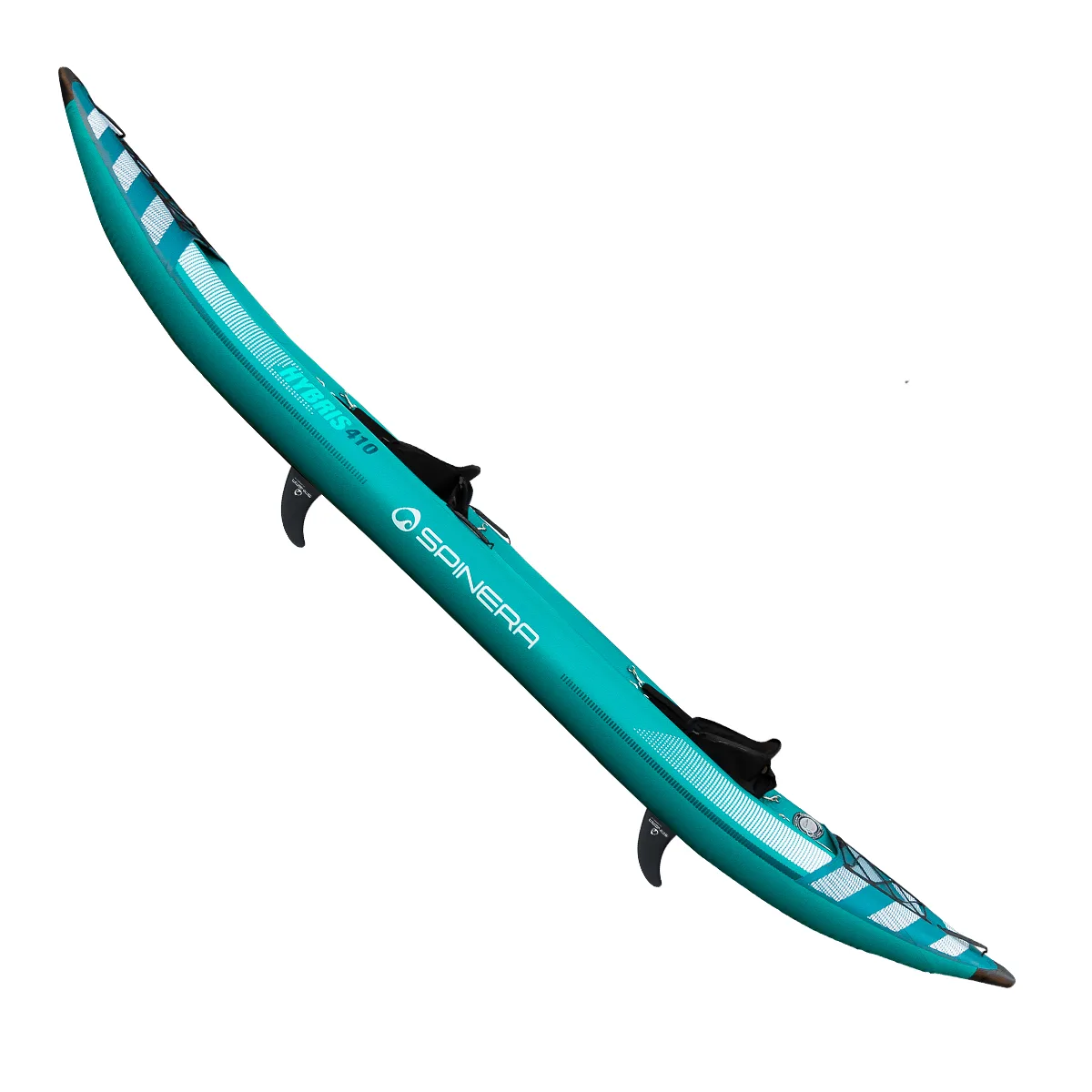 Kayak gonfiabile Spinera blu-verde su sfondo bianco