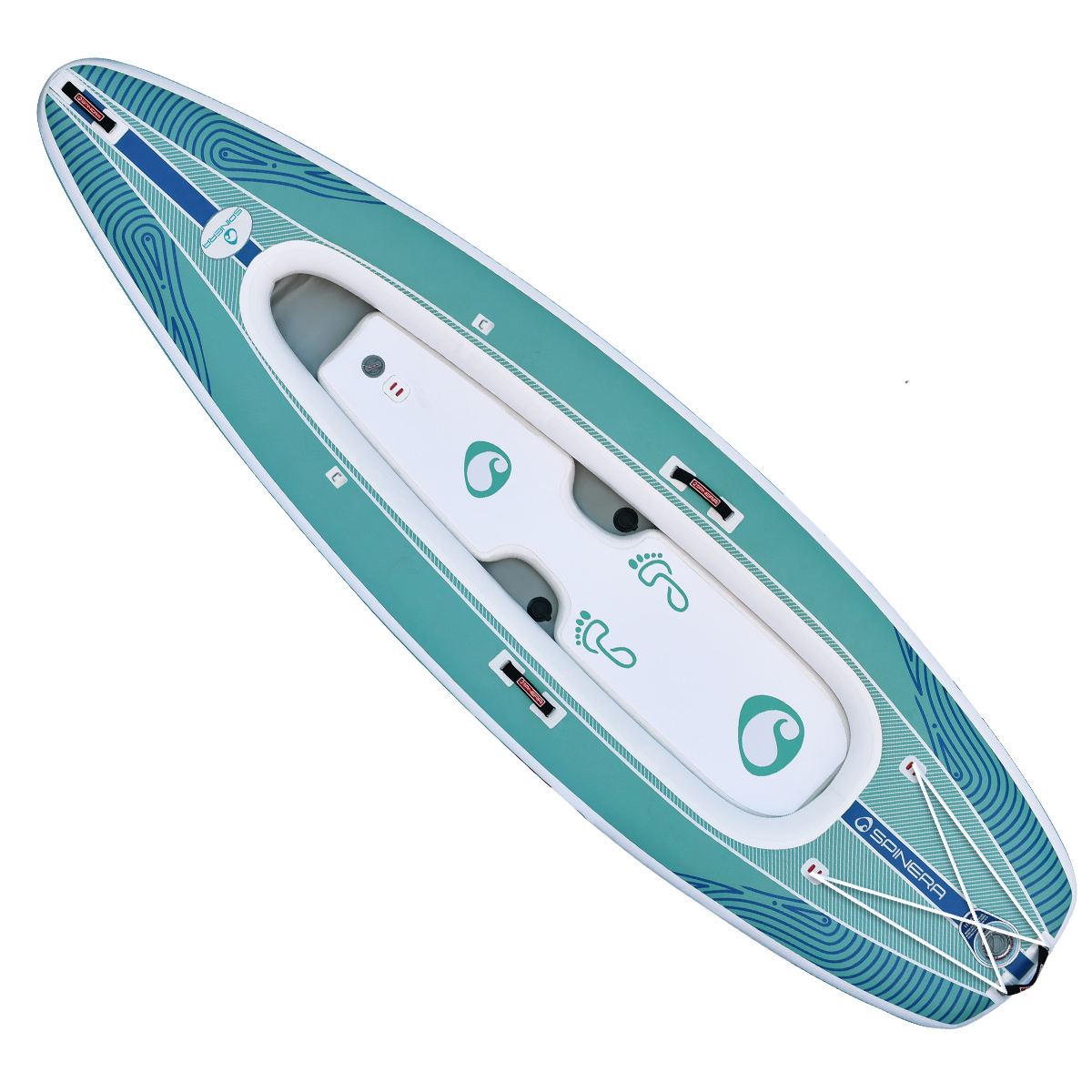 Tavola da paddle verde e bianca.