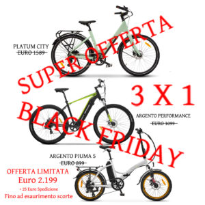 Offerta Black Friday, tre biciclette scontate.