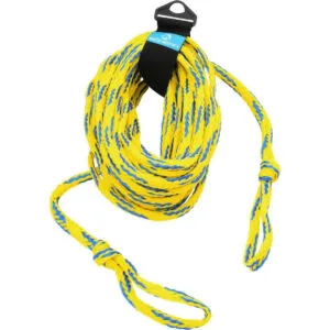 Corda da traino gialla e blu con maniglia