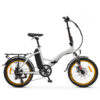 Bicicletta elettrica pieghevole bianca con cerchi dorati
