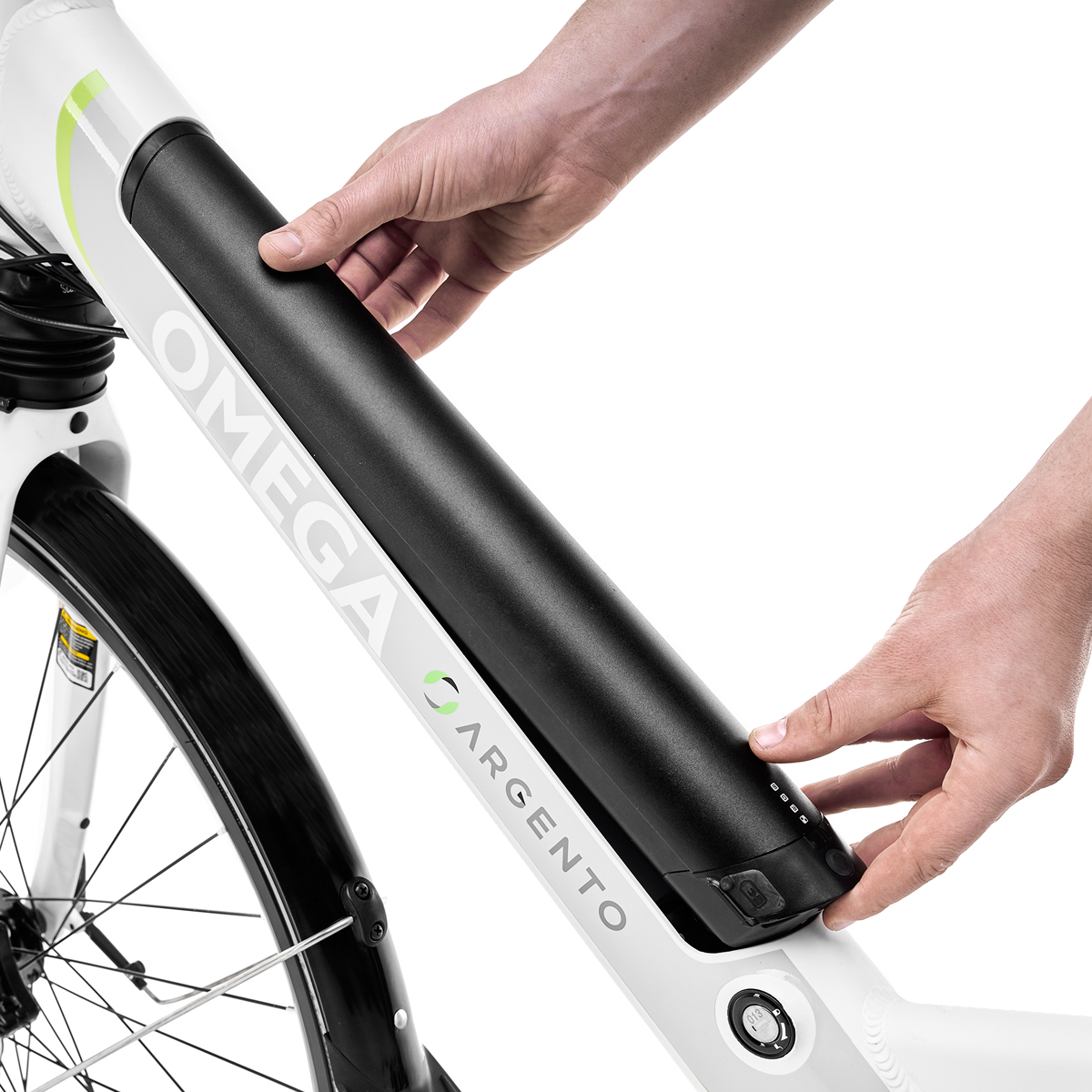 Rimozione batteria da bicicletta elettrica Argento