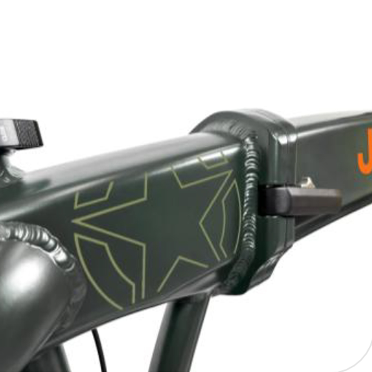 Telaio bici verde con stella gialla