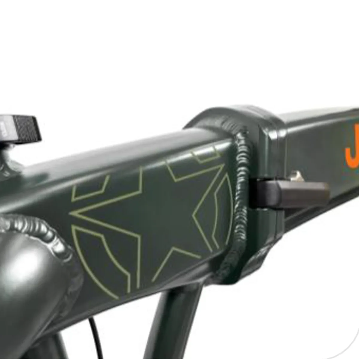 Telaio bici verde con stella gialla