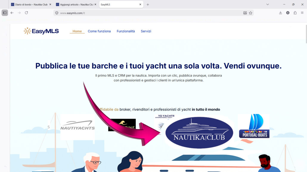 Homepage EasyMLS per vendita barche e yacht