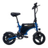 Bicicletta elettrica pieghevole blu e nera Argento