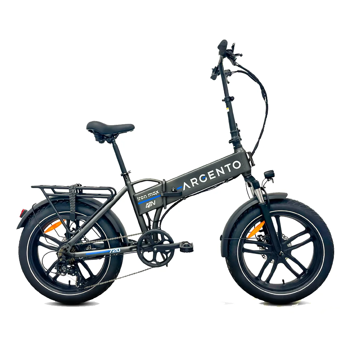 Bicicletta elettrica pieghevole Argento con ruote larghe