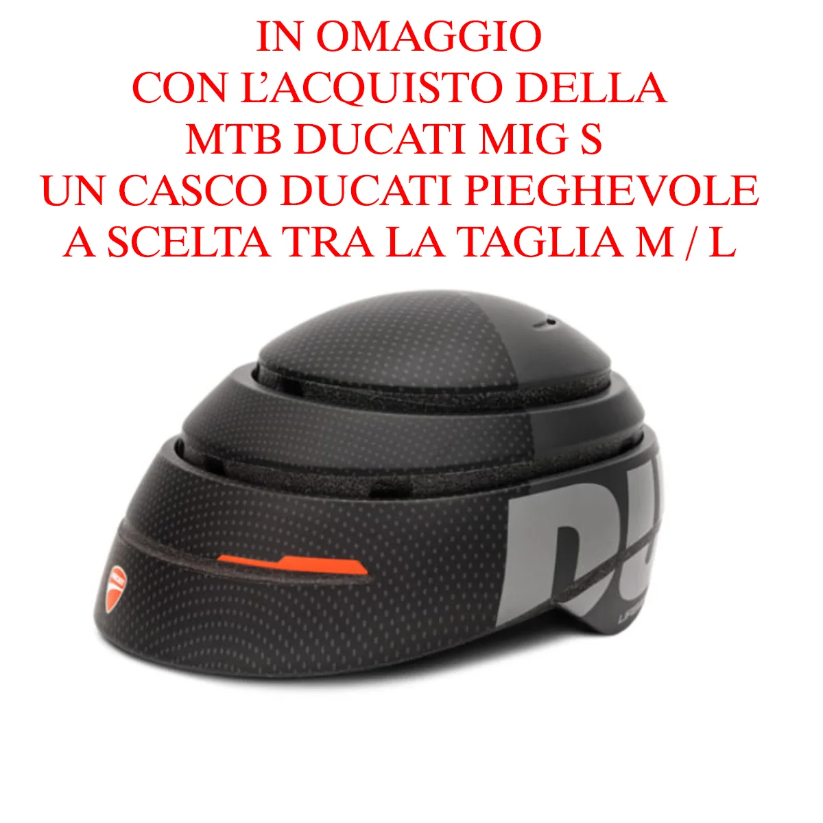 Casco Ducati pieghevole nero promozionale