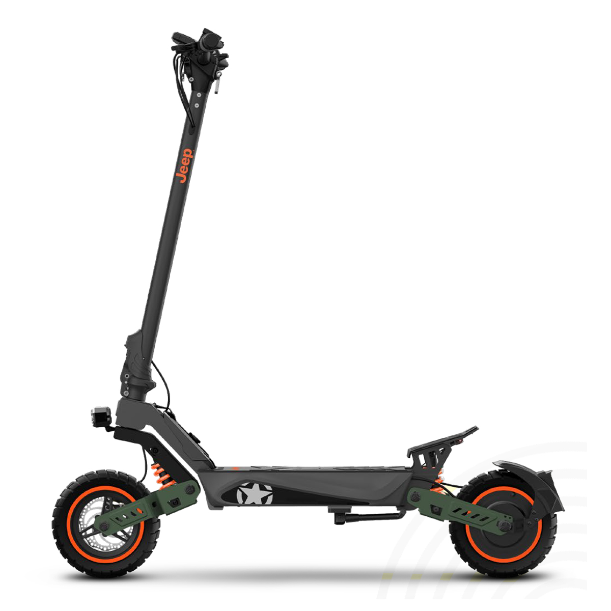 Monopattino elettrico Jepp JXP su sfondo bianco, vista del prodotto con design moderno.